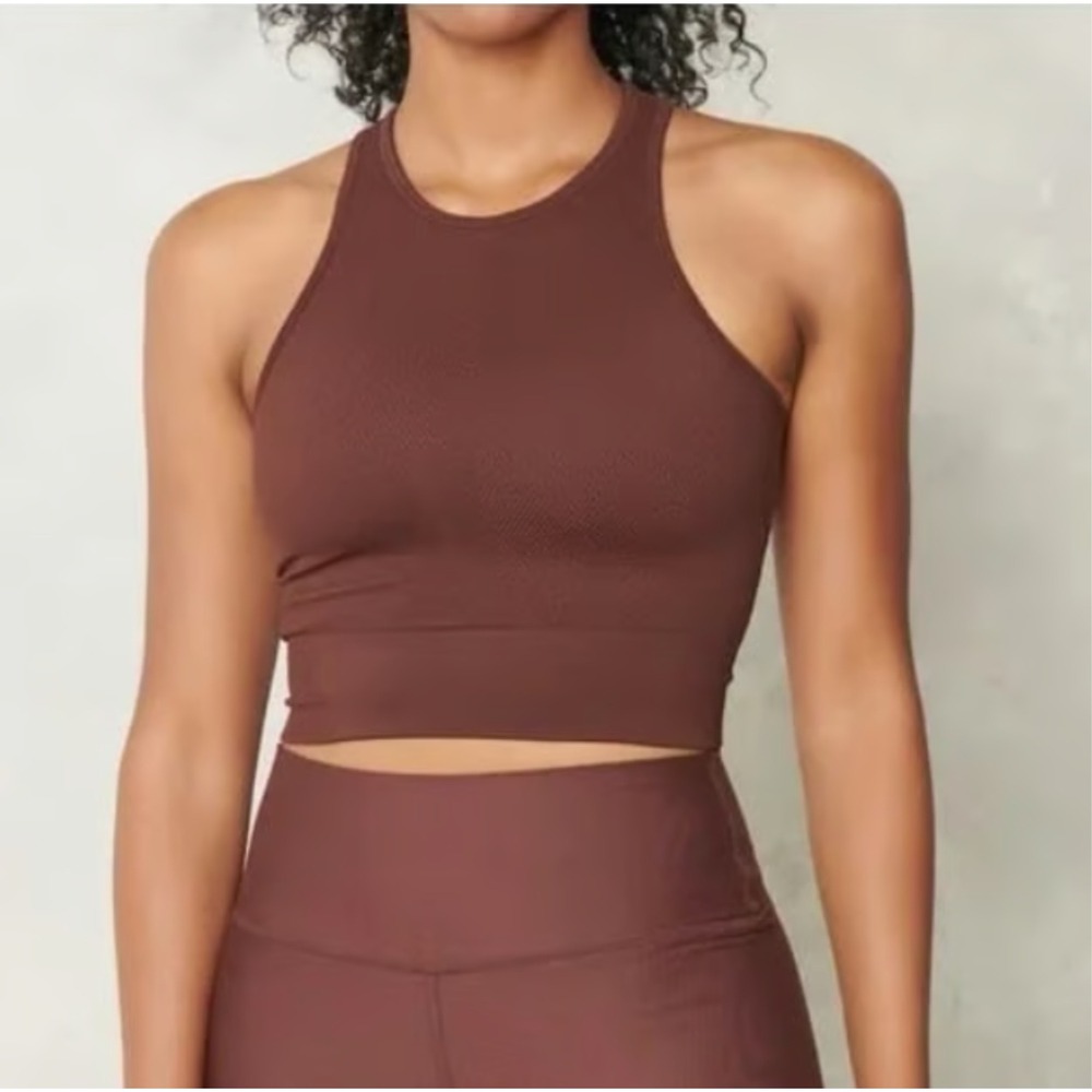 YPB Abercrombie & Fitch Tank Top Womens Medium maroon Ribbed SculptLux Racerback